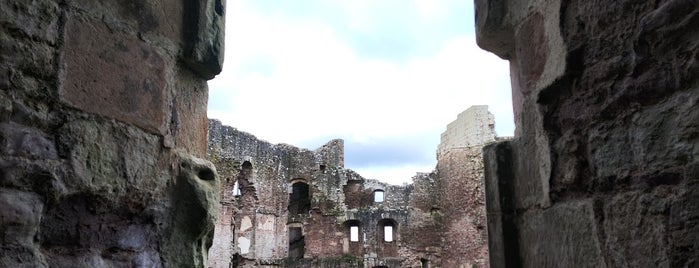 Raglan Castle is one of places.