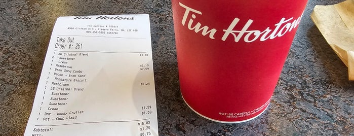 Tim Hortons is one of The 15 Best Places for Desserts in Niagara Falls.