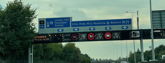 M25 is one of Places you can travel from....