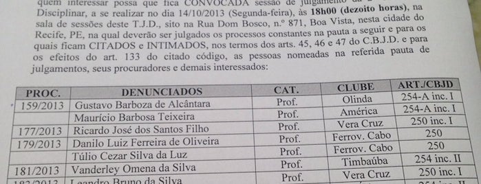 Tribunal de Justiça Desportiva de Pernambuco is one of Rotina.