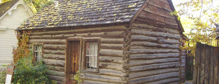 Erastus Bingham Cabin is one of Pioneer Village.