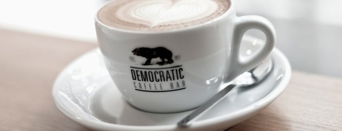 Democratic Coffee Bar is one of Good Coffee Copenhagen.