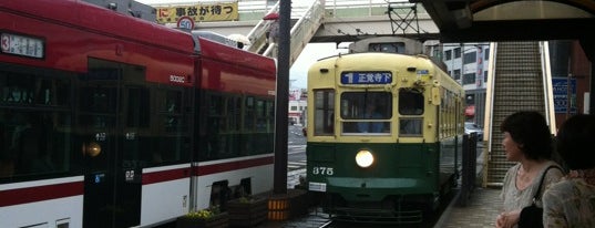Shinchi Chinatown Station is one of 長崎市 路面電車 5系統 (石橋 ～ 蛍茶屋) Nagasaki Tramway No.5.