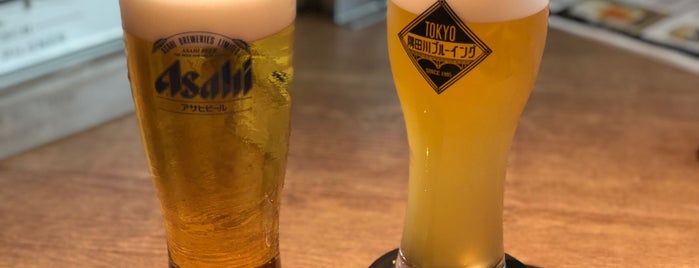 隅田川バル SUPER ”DRY” is one of beer bar.