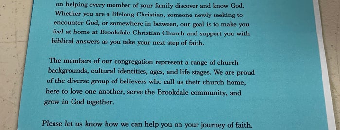 Brookdale Christian Church is one of What I Do To Help Those In Need.