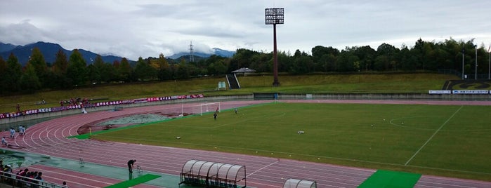 岡山県津山陸上競技場 is one of Jリーグスタジアム.