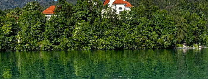 Blejski Otok (Bled Island) is one of Eslovenia.