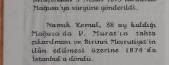 Namık Kemal Zindanı Ve Müzesi is one of Berat Yusuf 님이 좋아한 장소.