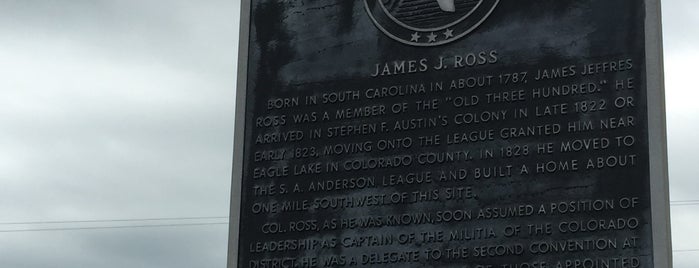 Historical Marker - James J. Ross is one of Houston drive.