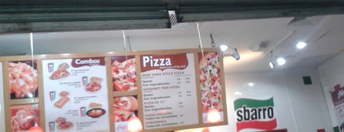 Sbarro is one of Pizzerias Italiana comida.