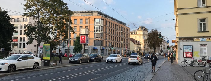H Louisenstraße is one of Dresden tram line 8.