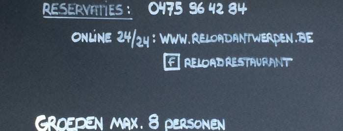 Reload is one of Toffe resto's in Antwerpen.