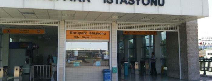 Korupark Metro İstasyonu is one of M1 Emek - Kestel Metro Hattı.