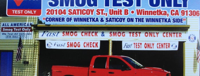 All American Smog Test Only is one of Local Favorites.