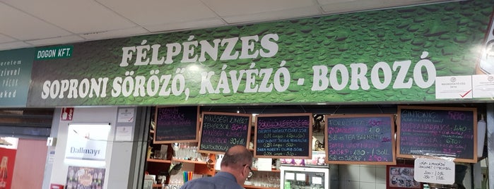 Félpénzes söröző,kávézó,borozó / Fehérvári Úti Piac is one of Kedvencek.