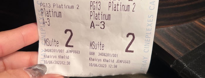 Cathay Cineplex / Platinum Movie Suites is one of Cinemas in Singapore.