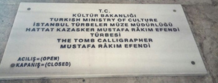 Tomb of Calligrapher Mustafa Râkim Efendi is one of 1-Fatih to Do List | Spirituel Merkezler.