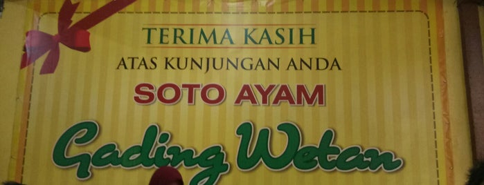 Soto Ayam Gading Wetan is one of Must-visit Fast Food Restaurants in Surakarta.