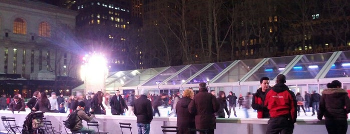 Bryant Park is one of Best Things to do in New York When it Snows.