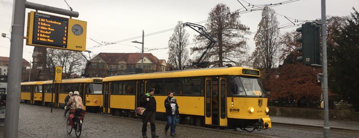 H Albertplatz is one of Dresden tram line 8.