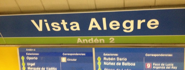 Metro Vista Alegre is one of Paradas de Metro en Madrid.