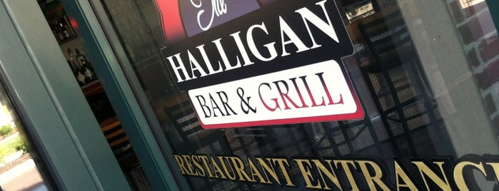 The Halligan Bar & Grill is one of Tempat yang Disukai Ashley.