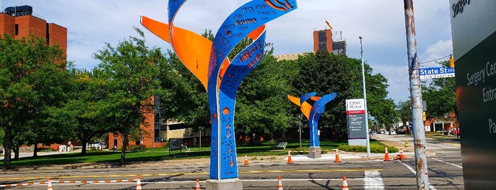 Points Of Reference (2021) by Aphidoidea Collective is one of Downtown Erie Sculpture Walk.