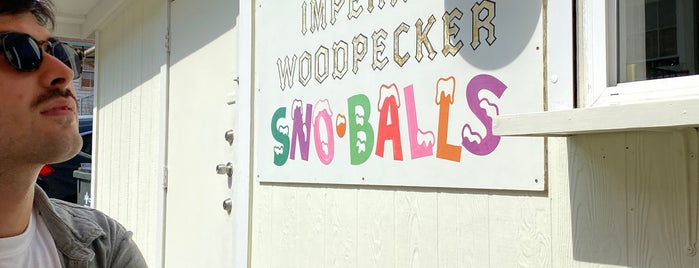 Imperial Woodpecker Sno-balls is one of Nola Lagniappe Listings.