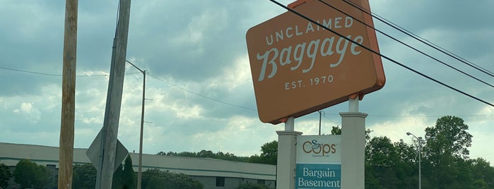 Unclaimed Baggage Center is one of the south.