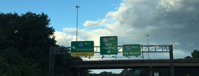 I-64 / I-264 Interchange is one of Hampton Roads.