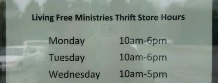 living free thrift store is one of thrift store.