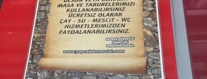 Yaprak Dönercisi is one of Etlik-Ulus-Siteler, Ankara.