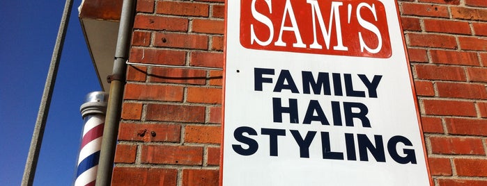 Sam's Hairstyling & Barbering is one of สถานที่ที่ Philip ถูกใจ.