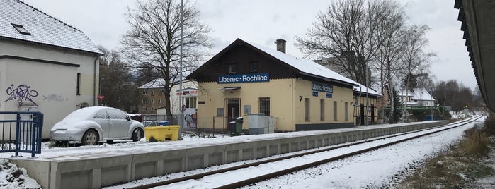 Železniční zastávka Liberec-Rochlice is one of Jizerskohorská železnice.