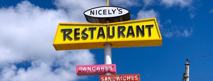 Nicely's is one of Central CALIFORNIA vintage signs.