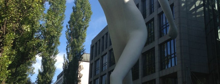 The Walking Man is one of Munich not-so-well-known attractions.