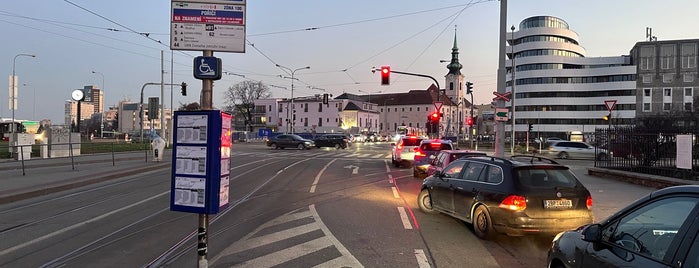 Poříčí (tram, bus) is one of Cyklostezka č.1 (Bystrc - Modřice).