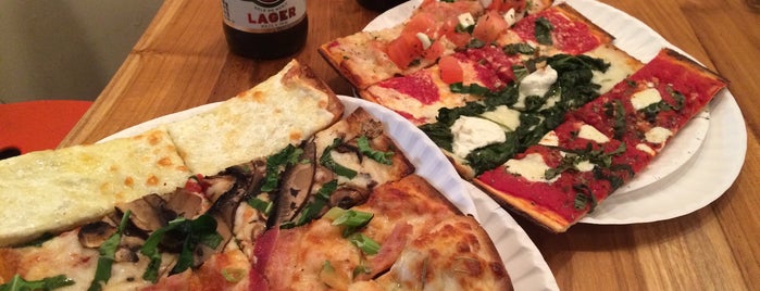 PIE by the Pound is one of NYC - American, Pizza, Bar Food.