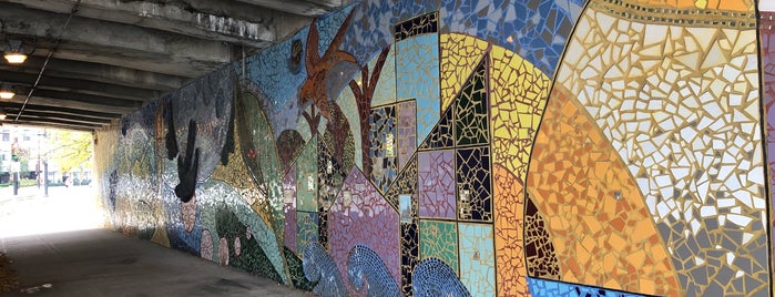 Belmont Ave Underpass Mural is one of Mind- Blowing / Artistic.