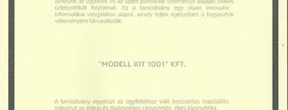 MODELL KIT 1001 Kft is one of Vasútmodell boltok (Model Railway Shop's).