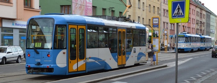 Prostorná (tram) is one of Tramvajové zastávky v Ostravě.