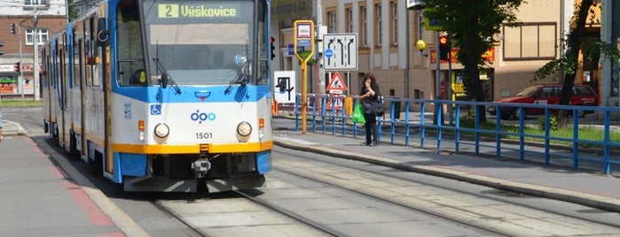 Muglinovská (bus, tram) is one of Tramvajové zastávky v Ostravě.