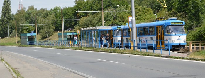 Hulvácká (tram) is one of Tramvajové zastávky v Ostravě.