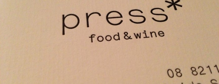 Press* food & wine is one of Adelaide.