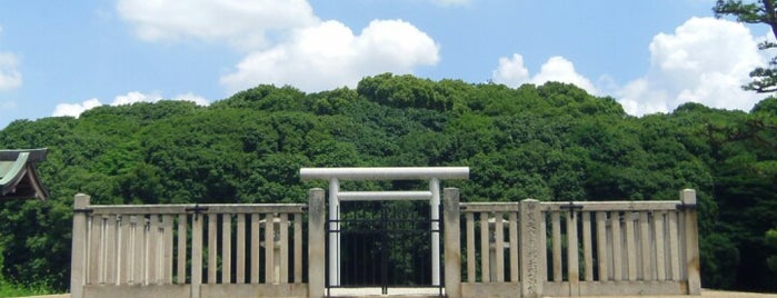 仲哀天皇 惠我長野西陵 (岡ミサンザイ古墳) is one of 天皇陵.