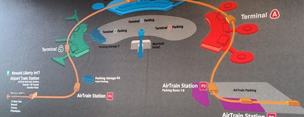 Newark AirTrain Station P4 is one of Jp'ın Beğendiği Mekanlar.