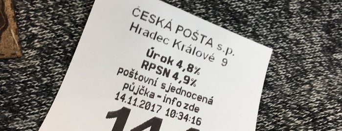 Česká pošta is one of Pošty okres Hradec Králové.