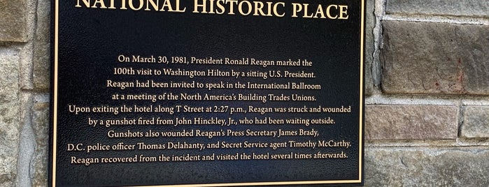 Site of Reagan Assassination Attempt is one of 🇺🇸 Washington, DC.