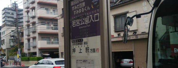 若宮公園入口バス停 is one of 墨田区内循環バス 南部ルート.