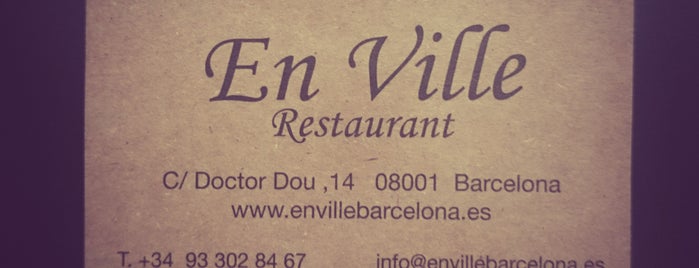 En Ville is one of BCN Restaurants, Bars and Delicatessen.